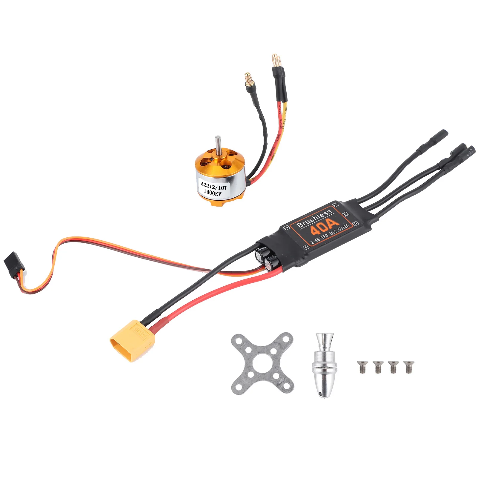 2212/10T 1400KV RC Motor, 40A Brushless ESC Stable in Operation Safety Protection Light Weight for Helicopters for RC Drones
2212/10T 1400KV RC Motor, 40A Brushless ESC Stable in Operation Safety Protection Light Weight for Helicopters for RC Drones