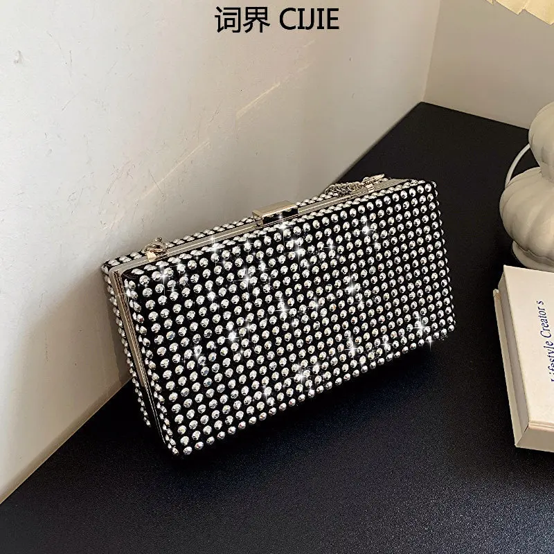 CIJIE Dark Style Hot Girl Bag Chain Crossbody Small Bag Female High Sense New Niche Rhinestone Bag
CIJIE Dark Style Hot Girl Bag Chain Crossbody Small Bag Female High Sense New Niche Rhinestone Bag