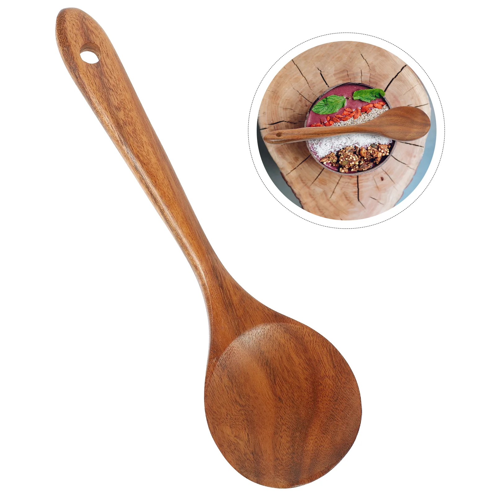 

Spoon Wooden Soup Ladle Wood Salad Stirring Serving Honey Mixing Cookinghandle Scoop Porridge Natural Utensils Rice Teaspoon