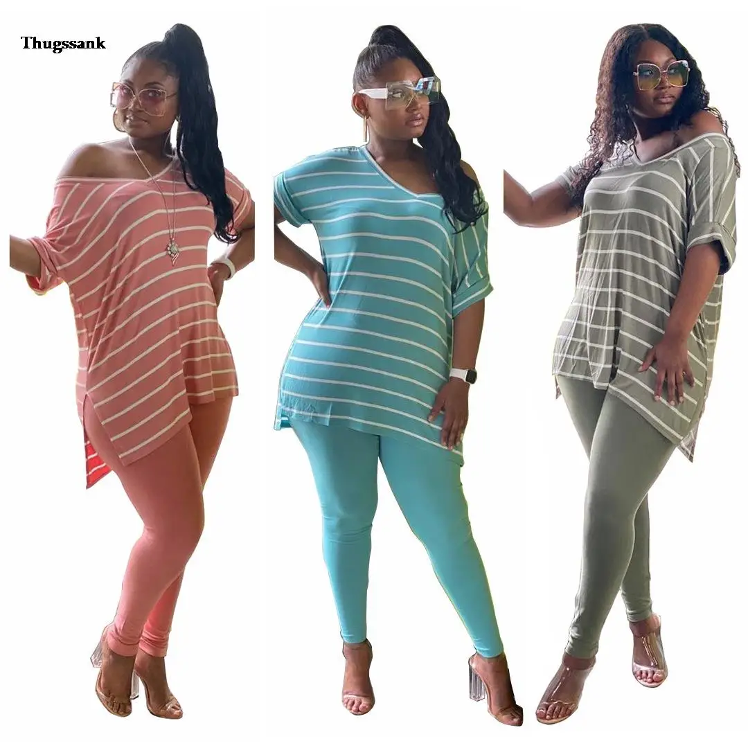 2023 summer new fashion casual women's loose stripes casual home large size two-piece set
2023 summer new fashion casual women's loose stripes casual home large size two-piece set