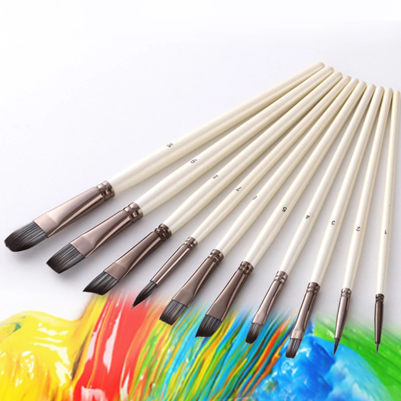 Paint Brushes Set For Art Acrylic Gouache Oil Watercolor Artist Canvas Synthetic Nylon Tips 10 Pack
Paint Brushes Set For Art Acrylic Gouache Oil Watercolor Artist Canvas Synthetic Nylon Tips 10 Pack