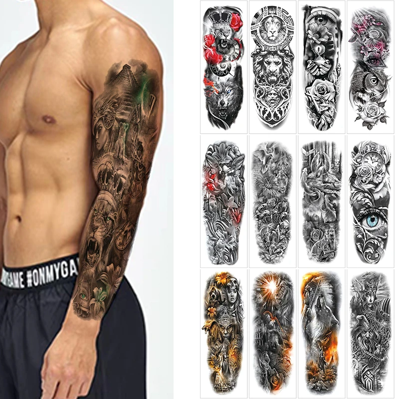 Big Arm Sleeve Lion Temporary Tattoo Waterproof Male and Female Body Painted Wolf Totem Full Arm Dragon Fake Tattoo Sticker
Big Arm Sleeve Lion Temporary Tattoo Waterproof Male and Female Body Painted Wolf Totem Full Arm Dragon Fake Tattoo Sticker