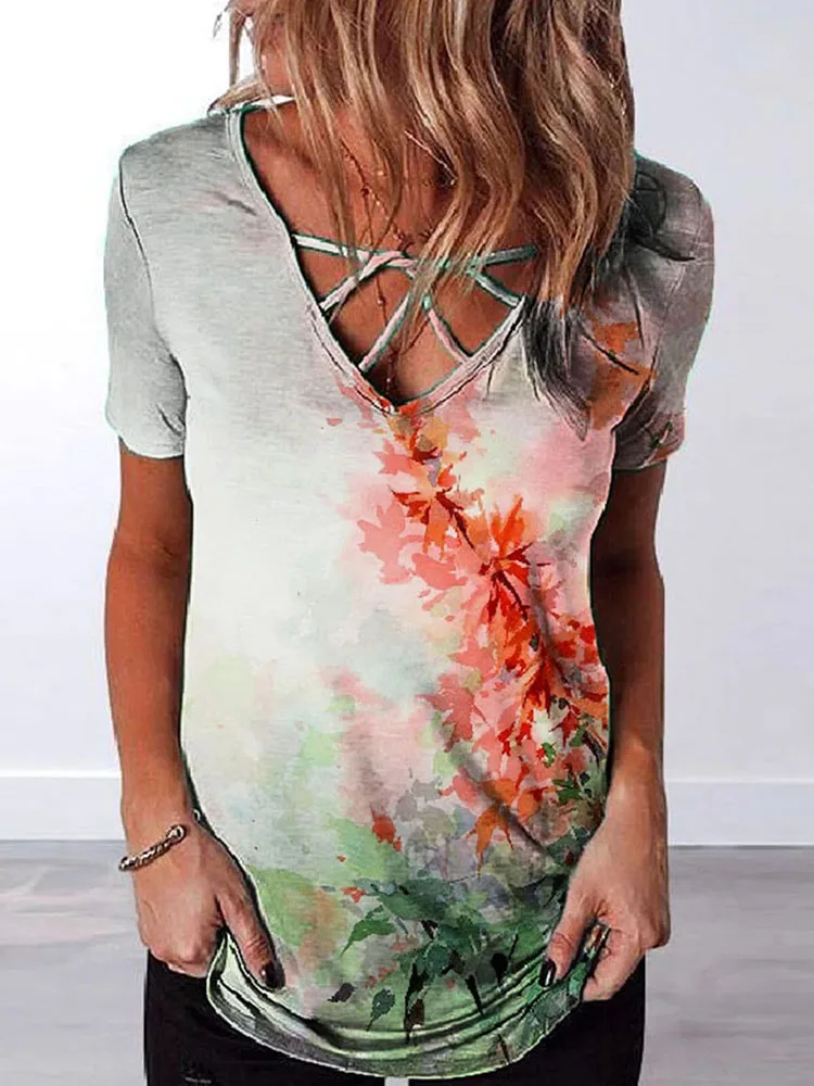 Vintage Hollow Design Summer Casual Pullover Lady Office Chic Harajuku Blouses Women V-neck Floral Print Short Sleeve Loose Top
Vintage Hollow Design Summer Casual Pullover Lady Office Chic Harajuku Blouses Women V-neck Floral Print Short Sleeve Loose Top