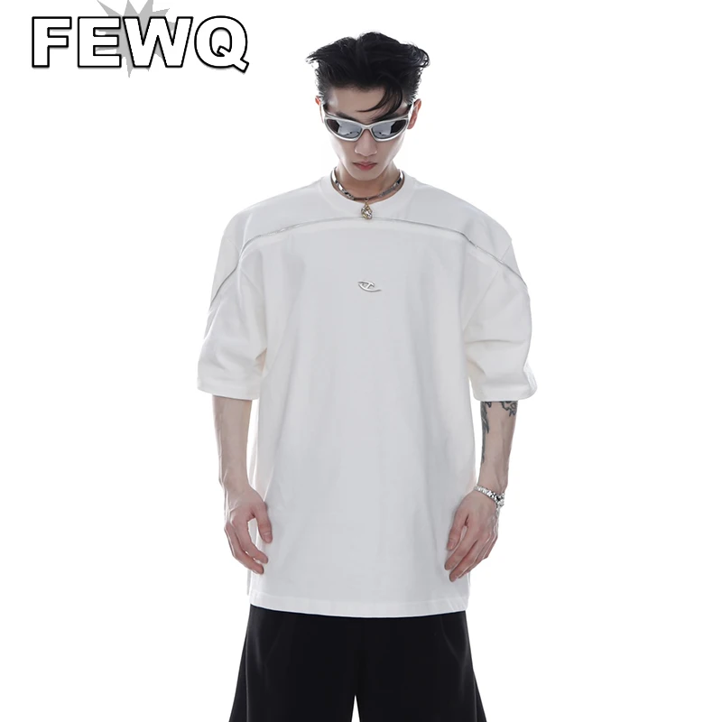 Мужская футболка с коротким рукавом FEWQ, черная футболка с металлической молнией, Однотонная футболка, весна-лето 2023
Мужская футболка с коротким рукавом FEWQ, черная футболка с металлической молнией, Однотонная футболка, весна-лето 2023
