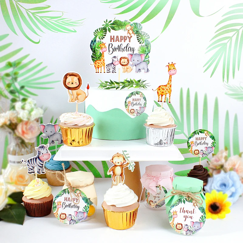 Lion Girraffe Monkey Cake Topper Kids Happy Birthday Cake Flags Forest Animals Children's Birthday Party Decor
Lion Girraffe Monkey Cake Topper Kids Happy Birthday Cake Flags Forest Animals Children's Birthday Party Decor