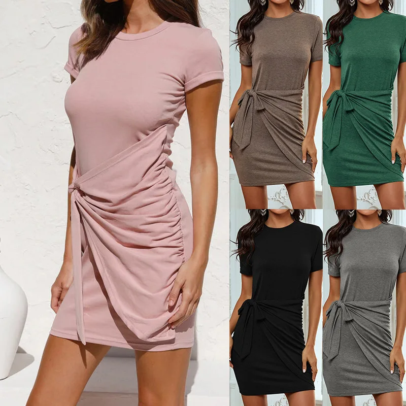 Pure Color Summer 2022 Sexy High-waisted Dress, Short-sleeved Bow-knot Irregular Women's Dress
Pure Color Summer 2022 Sexy High-waisted Dress, Short-sleeved Bow-knot Irregular Women's Dress