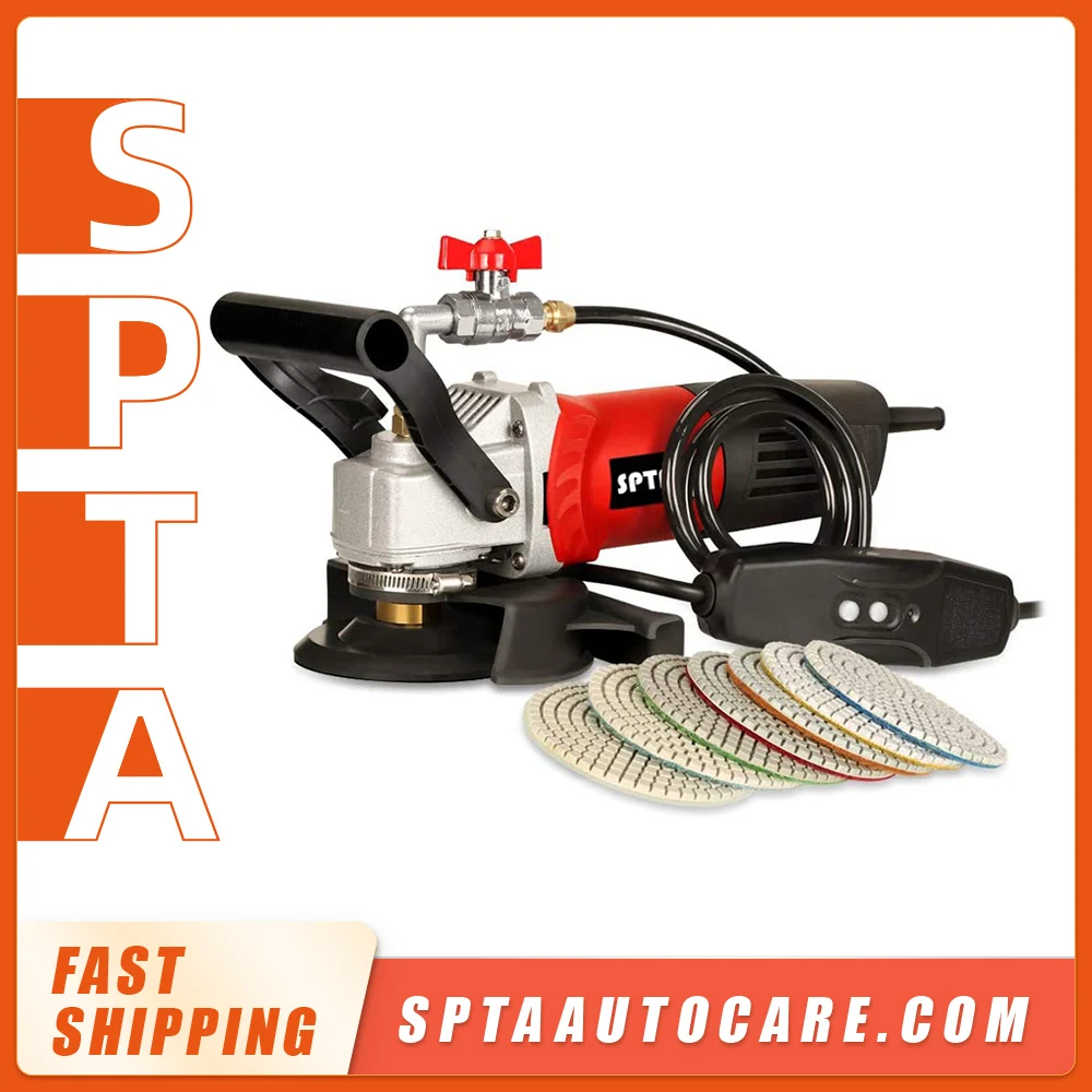 SPTA 800W/230V Variable Speed 4'' Wet Polisher Grinder & Granite Diamond Polishing Pads for Granite/Marble/Concrete/Stones
SPTA 800W/230V Variable Speed 4'' Wet Polisher Grinder & Granite Diamond Polishing Pads for Granite/Marble/Concrete/Stones