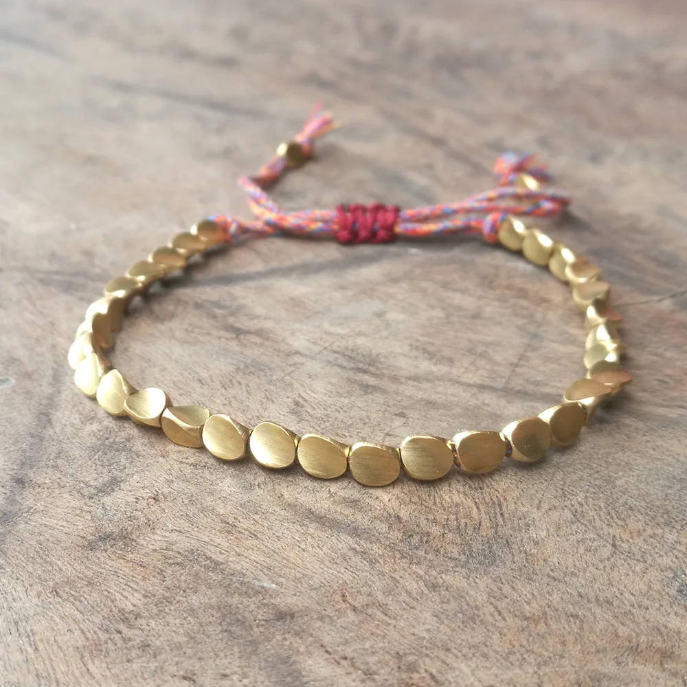 Gold Tone Metal Flat Beads Bracelet Bohemian Rainbow Cotton String Tassel Decal Bracelet For Female
Gold Tone Metal Flat Beads Bracelet Bohemian Rainbow Cotton String Tassel Decal Bracelet For Female