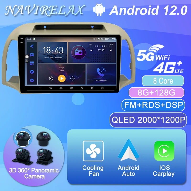 

9‘’ QLED Screen Android 12 Car Radio GPS Multimedia For Nisan March 2002 - 2010 Video Player Stereo Navigation NO 2Din 2 Din DVD