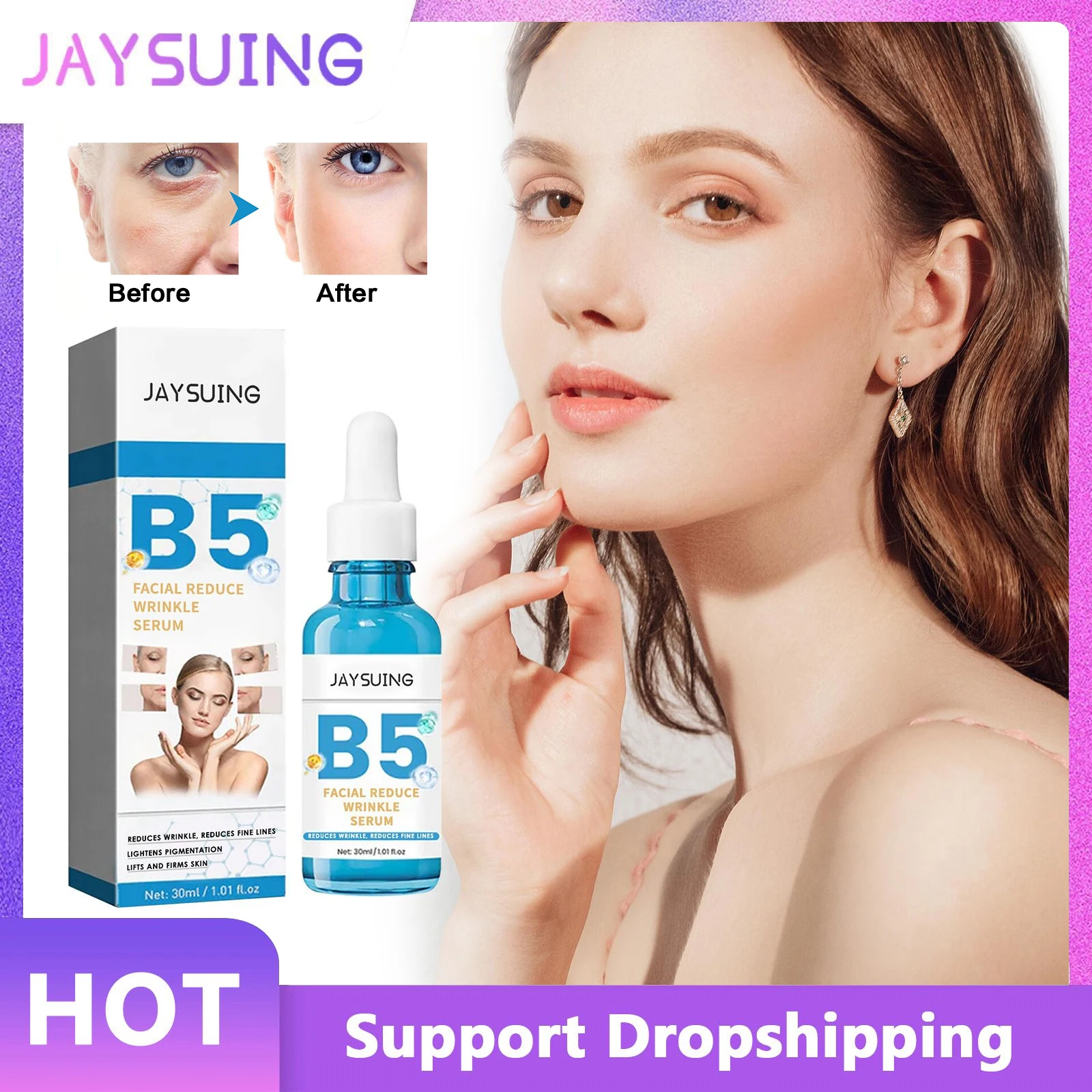 

Anti-Wrinkle B5 Serum Firming Lifting Fade Fine Lines Moisturizing Hydrating Tighten Skin Reduce Wrinkle Brighten Facial Essence