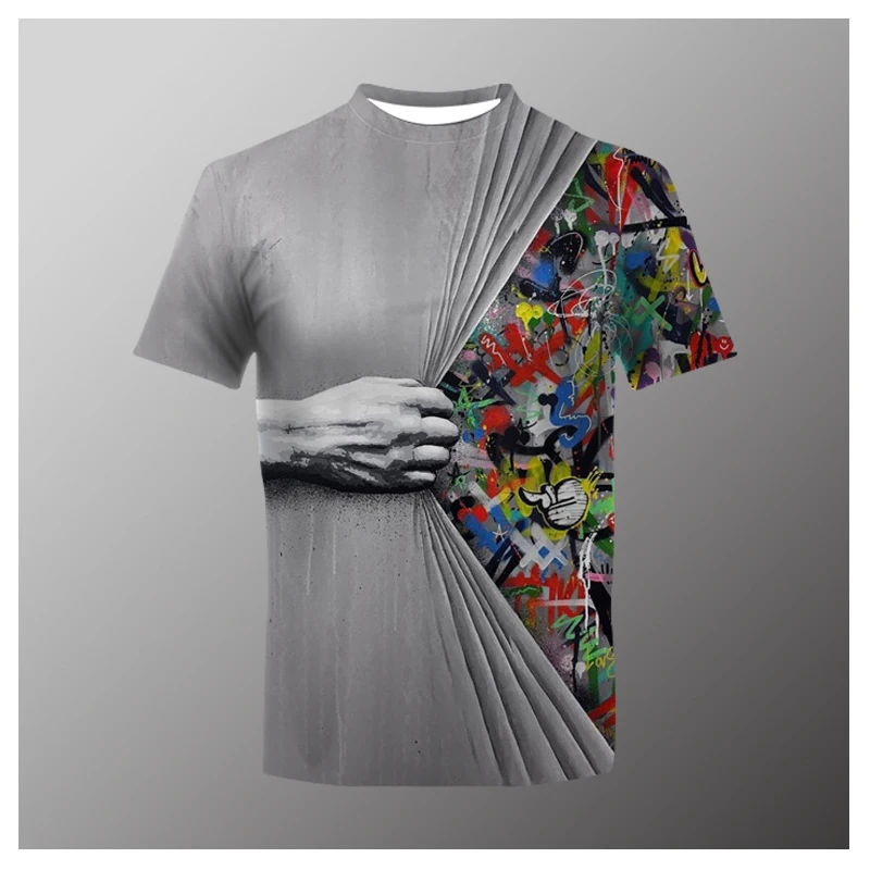 Summer Fun Stitching Creative Characters Hand-Painted Curtain Art 3D Printing Short-Sleeved Round Neck Men's Casual T-Shirt
Summer Fun Stitching Creative Characters Hand-Painted Curtain Art 3D Printing Short-Sleeved Round Neck Men's Casual T-Shirt