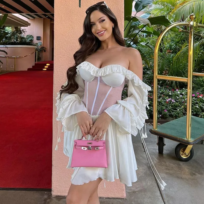 Women's Off Shoulder Slash Neck Mini Dress Evening Party Dress Elegant Patchwork Strapless Backless Mesh Summer Beach Dress 2023
Women's Off Shoulder Slash Neck Mini Dress Evening Party Dress Elegant Patchwork Strapless Backless Mesh Summer Beach Dress 2023