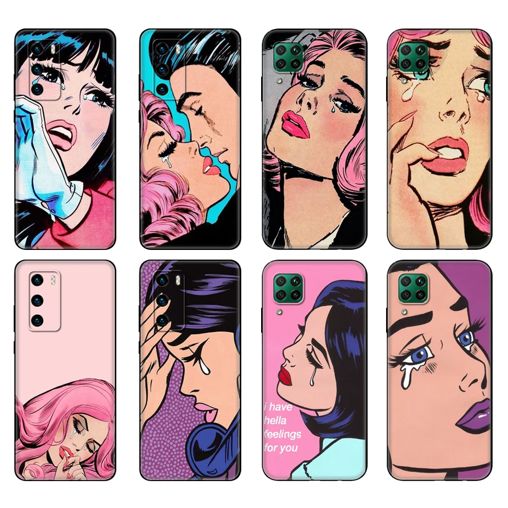 Black tpu Case For Huawei P30 Lite P30 Pro P40 Case For Huawei P40 LITE E P Smart 2020 Case Cover Vintage Pop Art Crying Girl
Black tpu Case For Huawei P30 Lite P30 Pro P40 Case For Huawei P40 LITE E P Smart 2020 Case Cover Vintage Pop Art Crying Girl