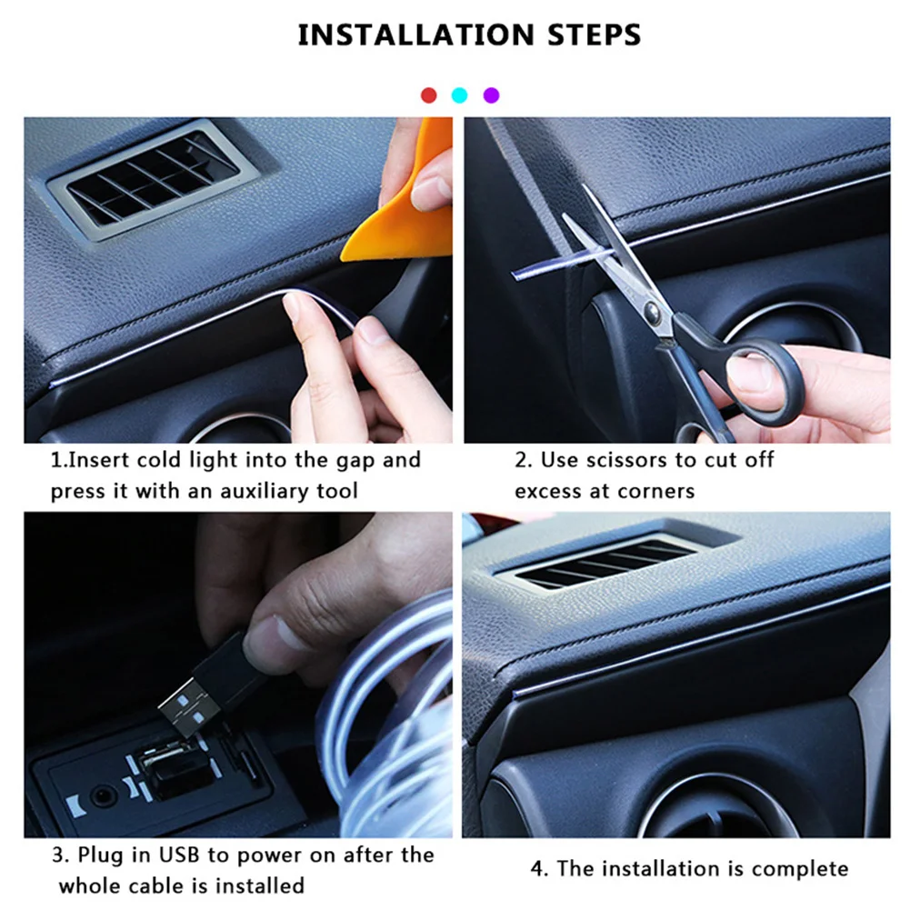 Ambient Lighting Car Led Strips 5V Car Interior EL Wire Multi-Brightness Multiple Mode USB RGB Upgrade Version
Ambient Lighting Car Led Strips 5V Car Interior EL Wire Multi-Brightness Multiple Mode USB RGB Upgrade Version