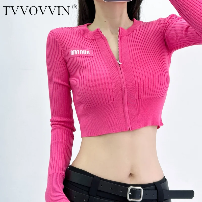 TVVOVVIN Versatile Small Round Neck Zipper High Waist Open Navel Short Knit Shirt Solid Sexy Spicy Girl Long Sleeve Top ZIM8
TVVOVVIN Versatile Small Round Neck Zipper High Waist Open Navel Short Knit Shirt Solid Sexy Spicy Girl Long Sleeve Top ZIM8