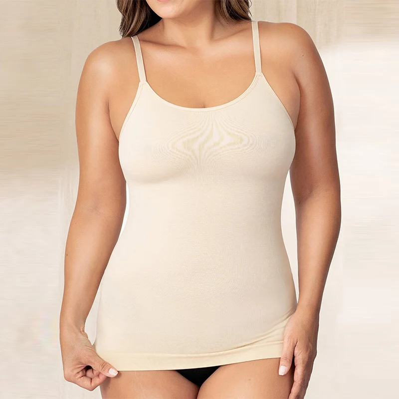 

Women Slimming Cami Adjustable Straps Seamless Camisole Comfort Female Shapewear Body Control Shapers Vest Scoop Neck Tank Tops