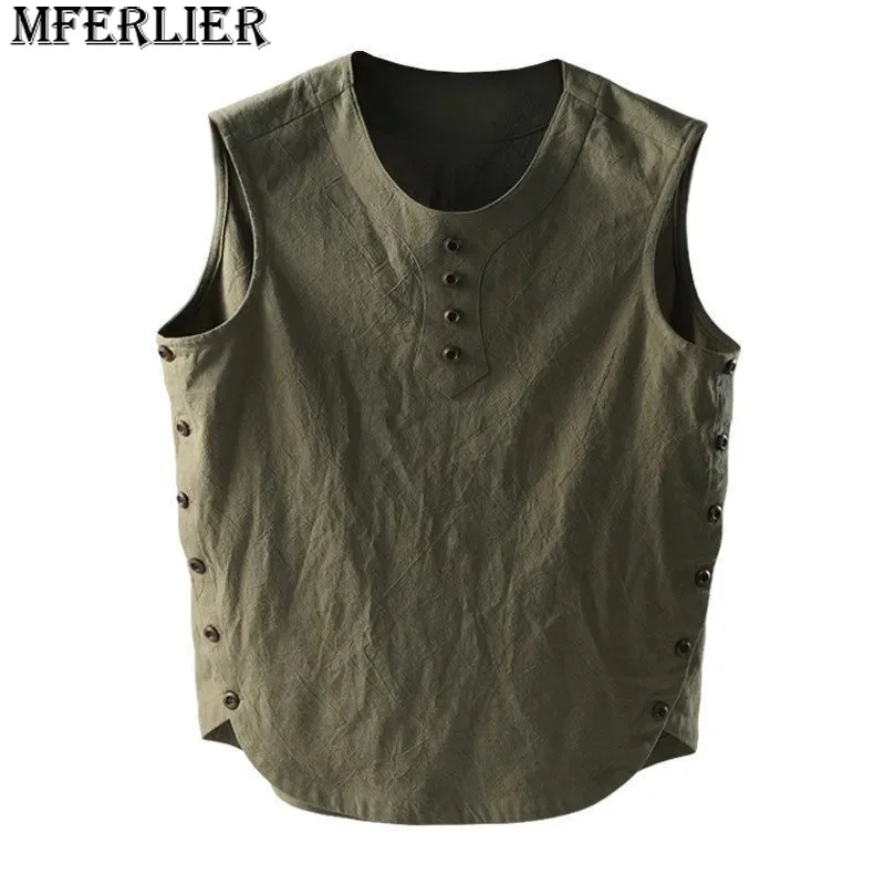 summer men tank tops plus size 7XL vintage linen button tops thin personality casual tank tops
summer men tank tops plus size 7XL vintage linen button tops thin personality casual tank tops