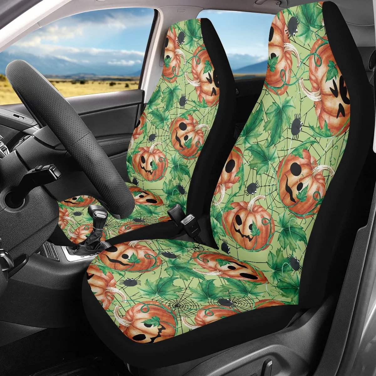 

Подушка на сиденье автомобиля INSTANTARTS, протектор для сиденья автомобиля, легко чистится, дизайн фокусов или подарков, 2 шт.