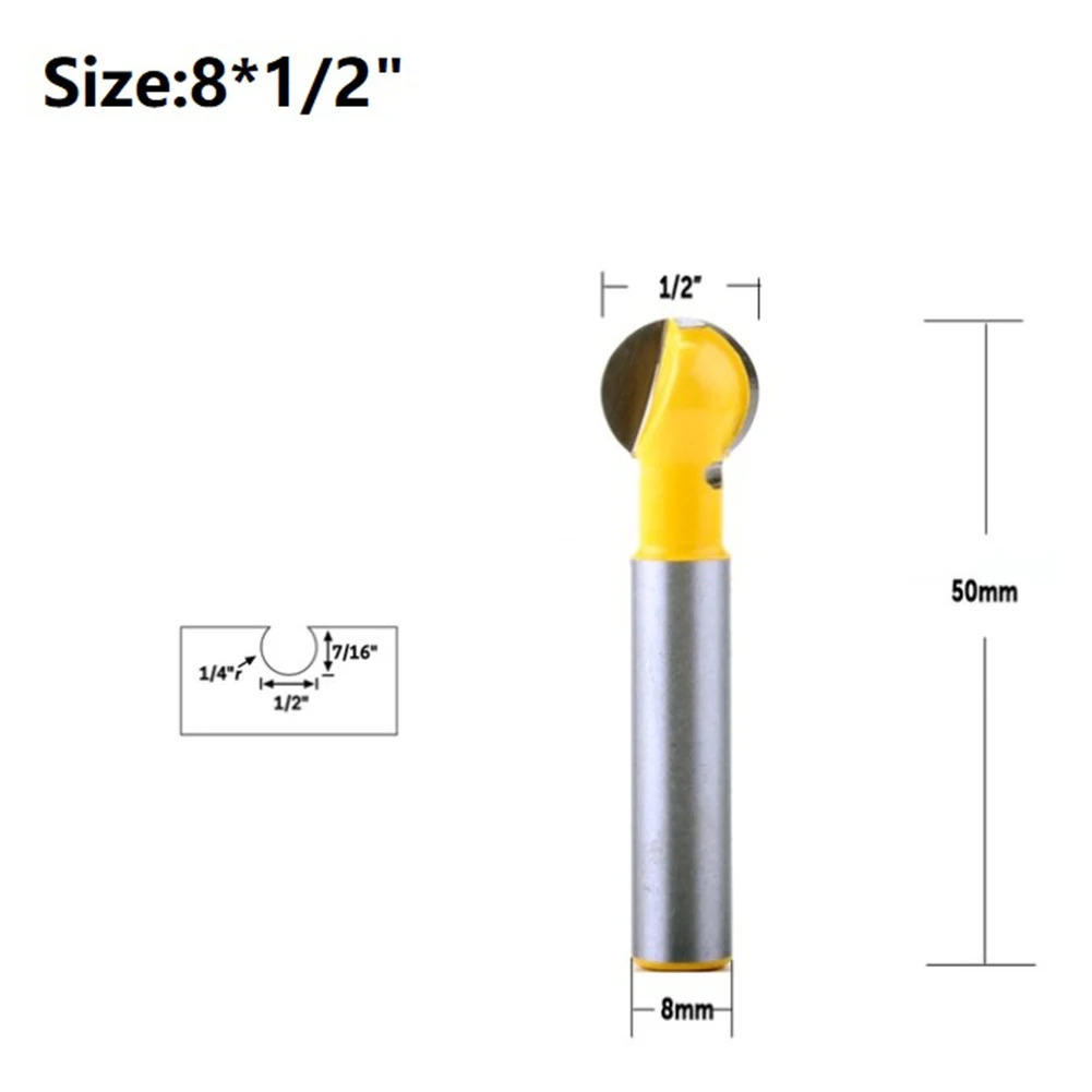 Yellow Silver Milling Cutter Router Bait 8mm Ball End Ball Nose Knife Round Carving Bit Router Bits Woodworking
Yellow Silver Milling Cutter Router Bait 8mm Ball End Ball Nose Knife Round Carving Bit Router Bits Woodworking