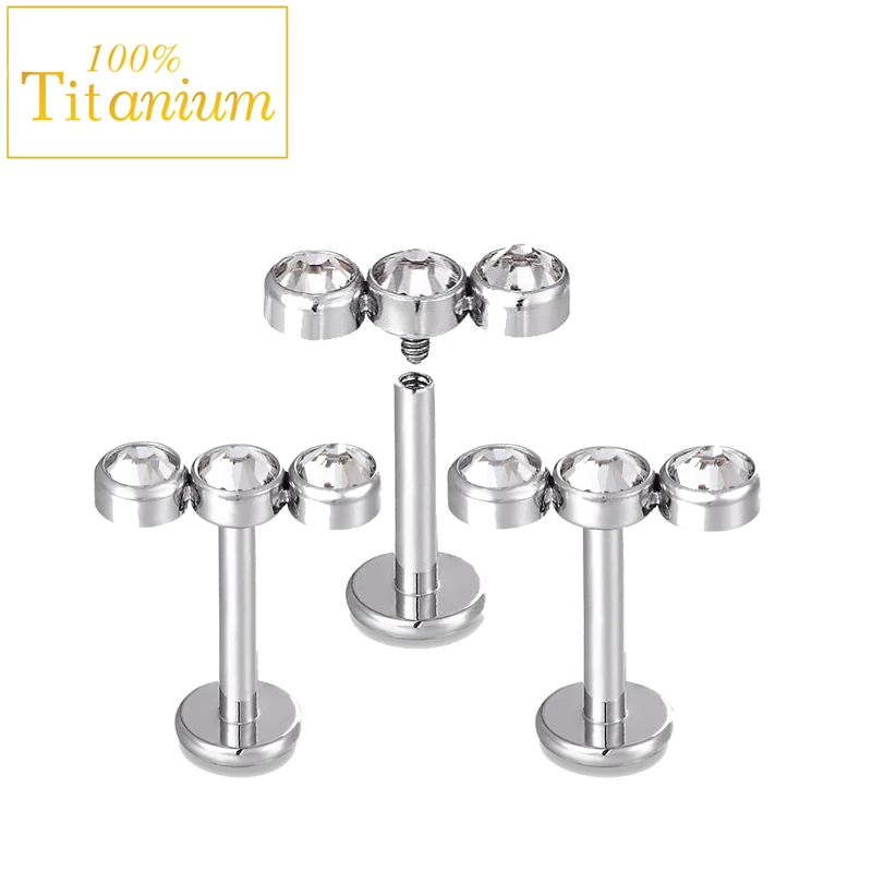 Zircon Labret Piercing Lip Stud 100% ASTM F136 Titanium Internal Thread Ear Bone Nail Cartilage Helix Body Jewelry for Women 16G
Zircon Labret Piercing Lip Stud 100% ASTM F136 Titanium Internal Thread Ear Bone Nail Cartilage Helix Body Jewelry for Women 16G