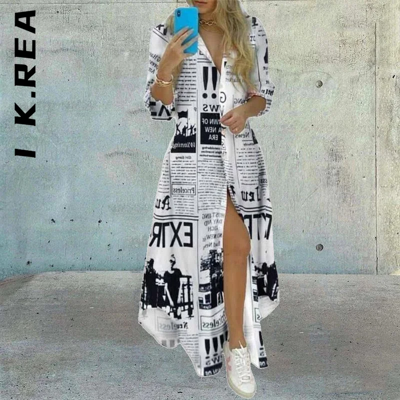 I K.Rea Dress Fashion Women Vintage Robe Chic Holiday Outfits Irregular Turn-down Collar Long Dress Female Vestidos Dress Woman
I K.Rea Dress Fashion Women Vintage Robe Chic Holiday Outfits Irregular Turn-down Collar Long Dress Female Vestidos Dress Woman