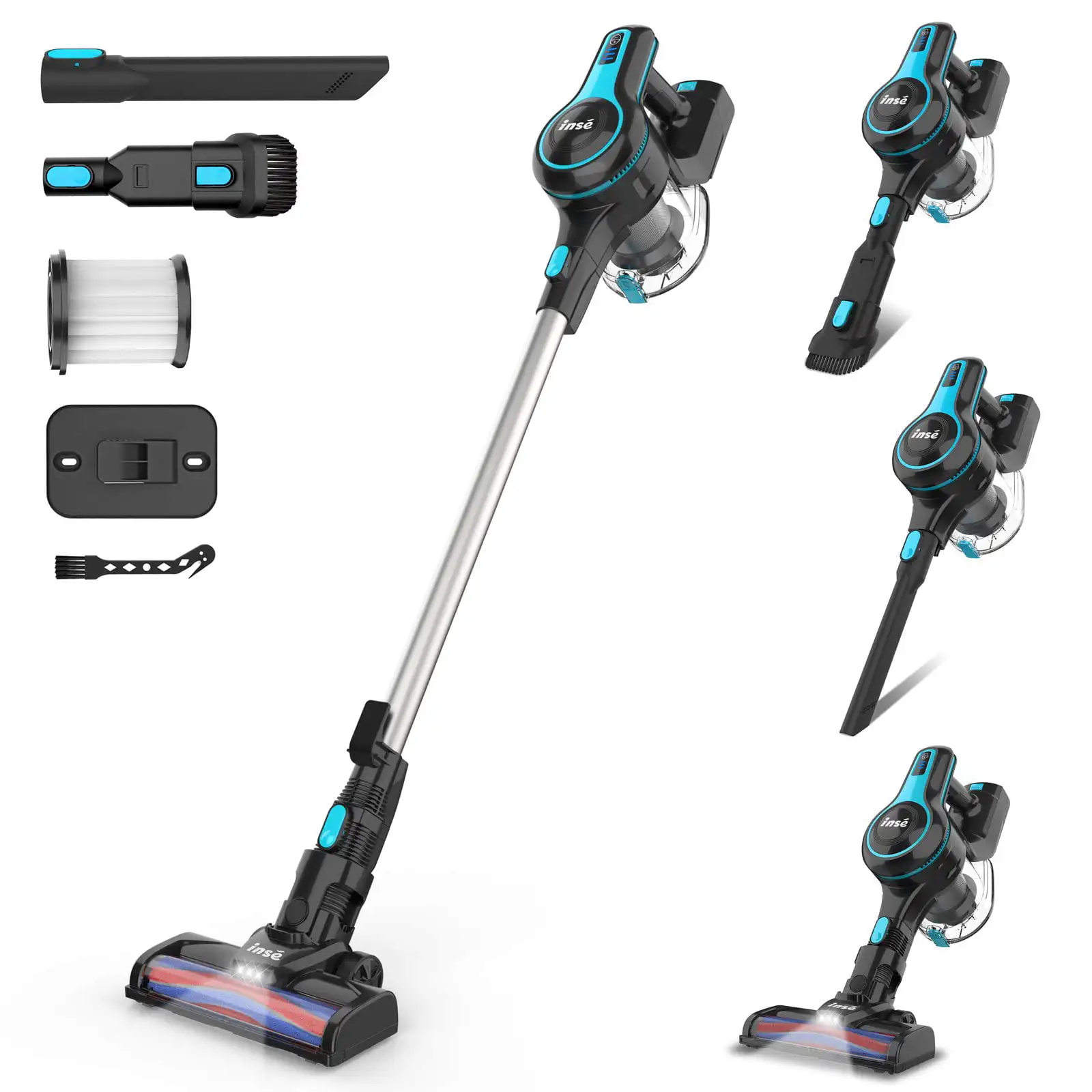 N500 Cordless Vacuum Cleaner, 6 in 1 Rechargeable Powerful Lightweight Stick Vacuum with 2200 mAh Battery, Up to 45 Mins Runtime
N500 Cordless Vacuum Cleaner, 6 in 1 Rechargeable Powerful Lightweight Stick Vacuum with 2200 mAh Battery, Up to 45 Mins Runtime