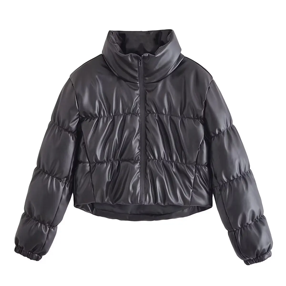 Women 2023 New Fashion Summer Black Standing Collar Faux Leather cotton Jacket Coat Vintage Pockets Female Outerwear Tops
Women 2023 New Fashion Summer Black Standing Collar Faux Leather cotton Jacket Coat Vintage Pockets Female Outerwear Tops