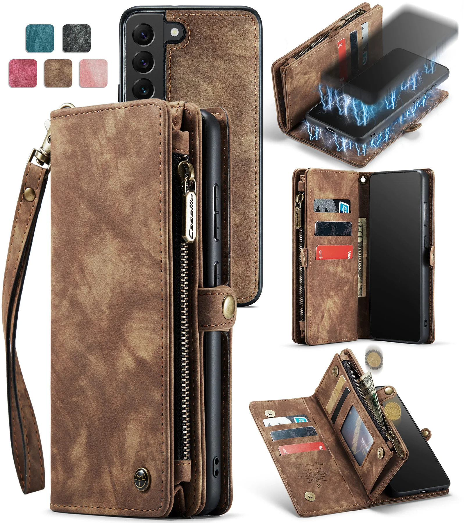 Wallet Case for Samsung Galaxy S21 Zipper Magnetic Phone Case Folio Flip Cover for Samsung A51 S20 Plus A52 A72 S23 Note 20 S10
Wallet Case for Samsung Galaxy S21 Zipper Magnetic Phone Case Folio Flip Cover for Samsung A51 S20 Plus A52 A72 S23 Note 20 S10