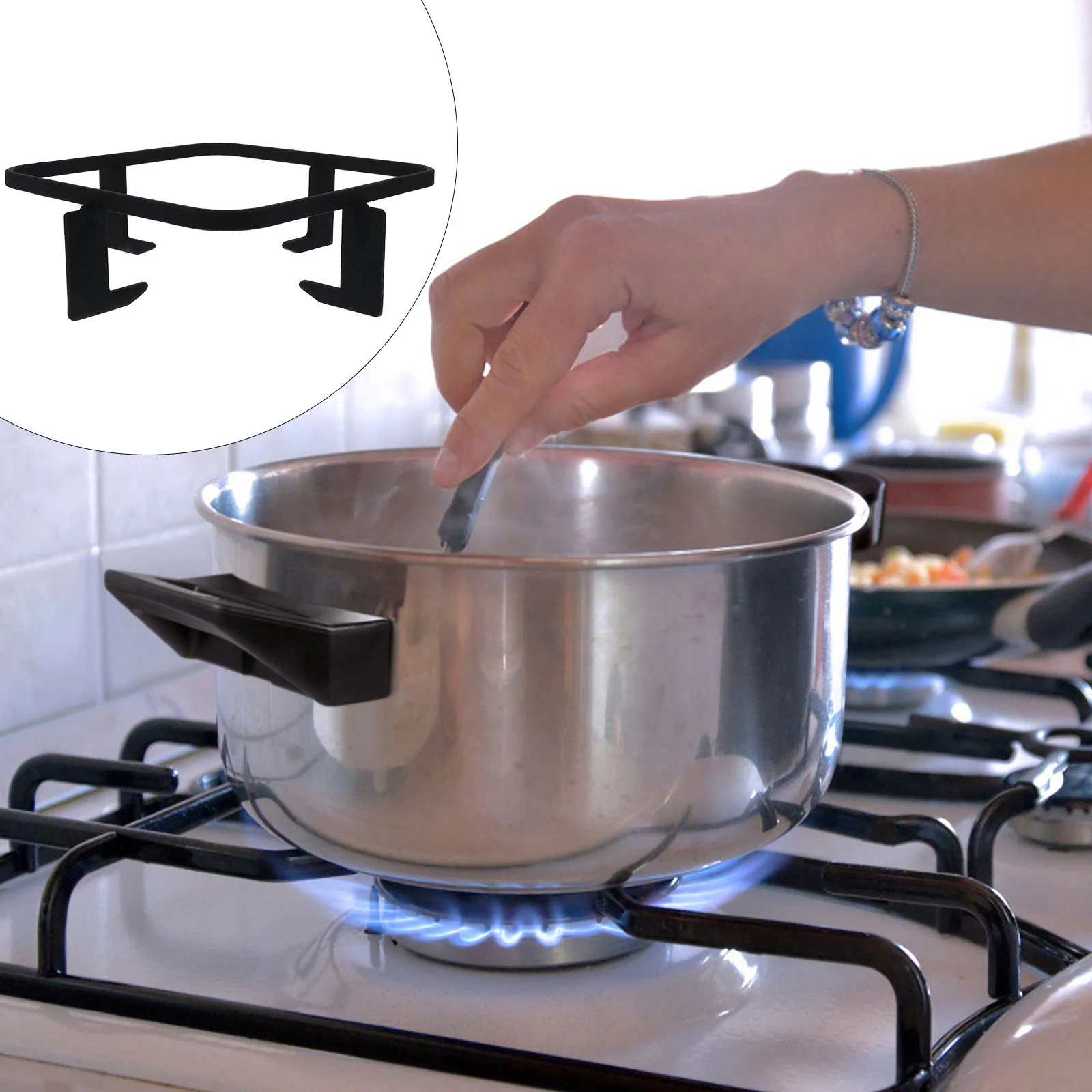 19 8cm Gas Stove Base Pot Brackets Kitchen Accessories Metal Cooking Utensils Cookware Racks Round Household Stand
19 8cm Gas Stove Base Pot Brackets Kitchen Accessories Metal Cooking Utensils Cookware Racks Round Household Stand