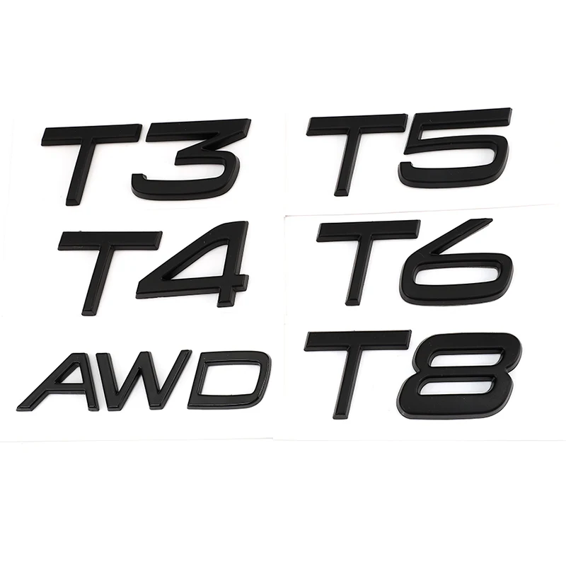 

3D AWD T3 T5 T6 T8 Logo Emblem Badge Decals Car Sticker for Volvo V40 V60 V90 XC60 XC90 XC40 S60 S90 S80 C30 Car Accessories