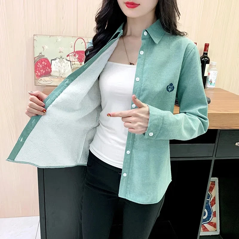 New Autumn Winter 2022 Sales Plus Velvet Thick Shirt Female Long Sleeve Warm Korean Version Of Loose Shirt Undercoat Women
New Autumn Winter 2022 Sales Plus Velvet Thick Shirt Female Long Sleeve Warm Korean Version Of Loose Shirt Undercoat Women