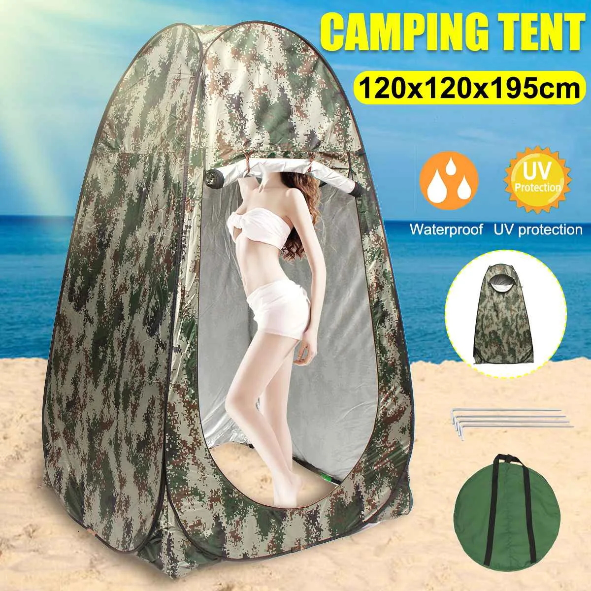 1Person Portable Privacy Shower Toilet Camping Pop Up Tent Camouflage UV Function Outdoor Dressing Photography Tent 
1Person Portable Privacy Shower Toilet Camping Pop Up Tent Camouflage UV Function Outdoor Dressing Photography Tent