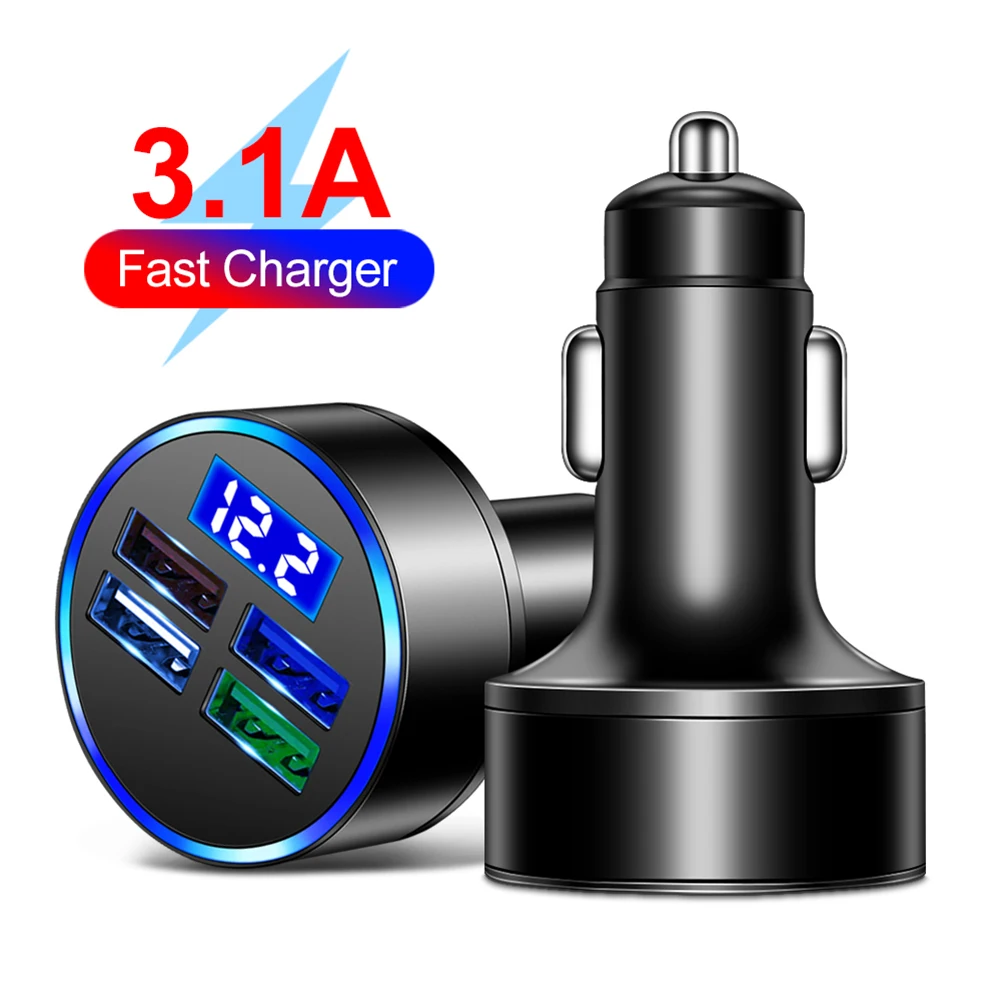 4USB Car Charger Fast Charge Adapter For Phone 15.5W Car Chargers Adapter Fast Charging LED Ambient Light ABS+Aluminum Alloy
4USB Car Charger Fast Charge Adapter For Phone 15.5W Car Chargers Adapter Fast Charging LED Ambient Light ABS+Aluminum Alloy