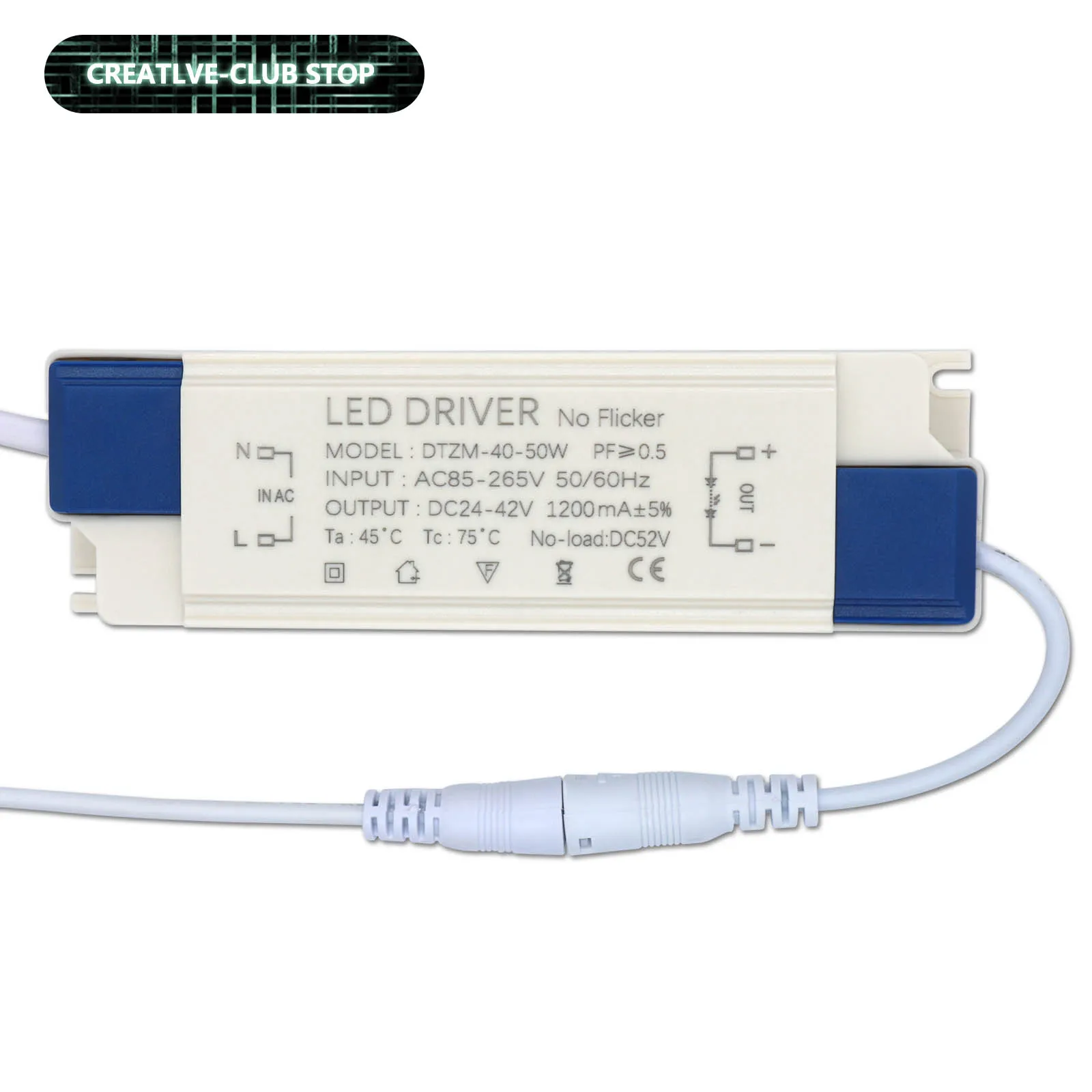 No Flicker 40-50W LED Driver Power Supply Flame Retardant Lighting Transformer DC24-42V Output AC85-265V 1200mA for Panel Light
No Flicker 40-50W LED Driver Power Supply Flame Retardant Lighting Transformer DC24-42V Output AC85-265V 1200mA for Panel Light