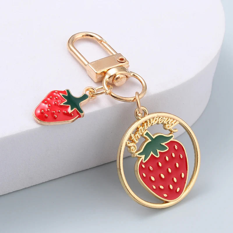 

Cute Cartoon Fruit Keychains Avocado Strawberry Watermelon Cherry Key Rings For Women Girls Friendship Gift Handmade Jewelry