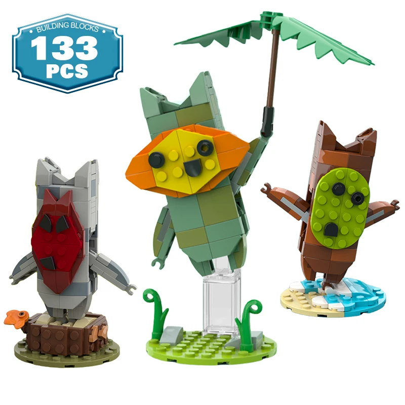 

MOC Game Figures Zeldaed Yahaha Building Blocks Action Figures Green Korok Blue Korok Ruins Guardian Keglo Seeds Bricks Toys