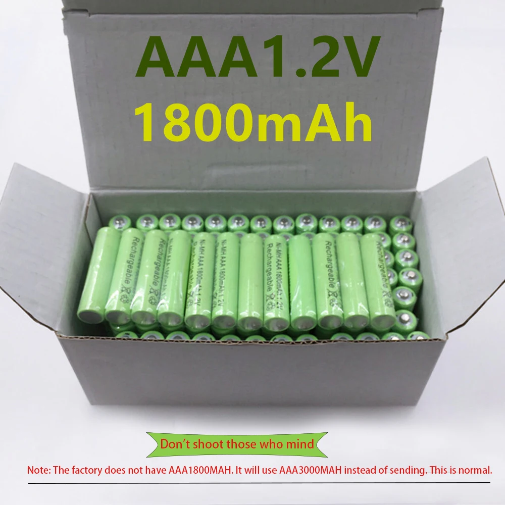 100% new Original AAA 1800 mAh 1.2 V Quality rechargeable battery AAA 1800 mAh Ni-MH rechargeable 1.2 V 3A battery
100% new Original AAA 1800 mAh 1.2 V Quality rechargeable battery AAA 1800 mAh Ni-MH rechargeable 1.2 V 3A battery