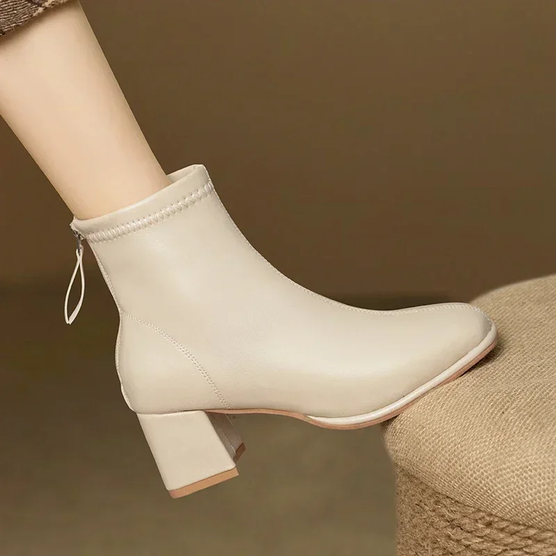 Women's Boots 2023 Hot Sale Basic Shoes for Women Elegant Ankle Boots Women Sewing Square Toe Back Zip Chunky Heel Shoes Female
Women's Boots 2023 Hot Sale Basic Shoes for Women Elegant Ankle Boots Women Sewing Square Toe Back Zip Chunky Heel Shoes Female