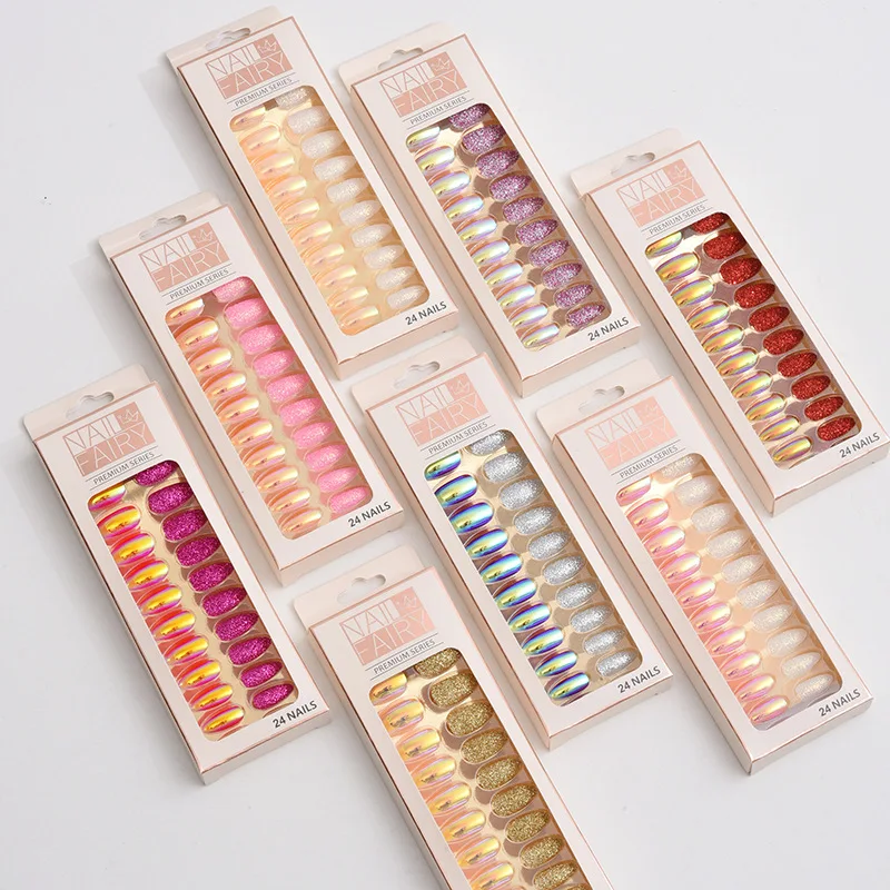 24pcs Water Droplet False Nail Press on Full Cover Charming Fake Nails Gradient Ultra Easy Wear Laser Reusable Natural For Daily
24pcs Water Droplet False Nail Press on Full Cover Charming Fake Nails Gradient Ultra Easy Wear Laser Reusable Natural For Daily