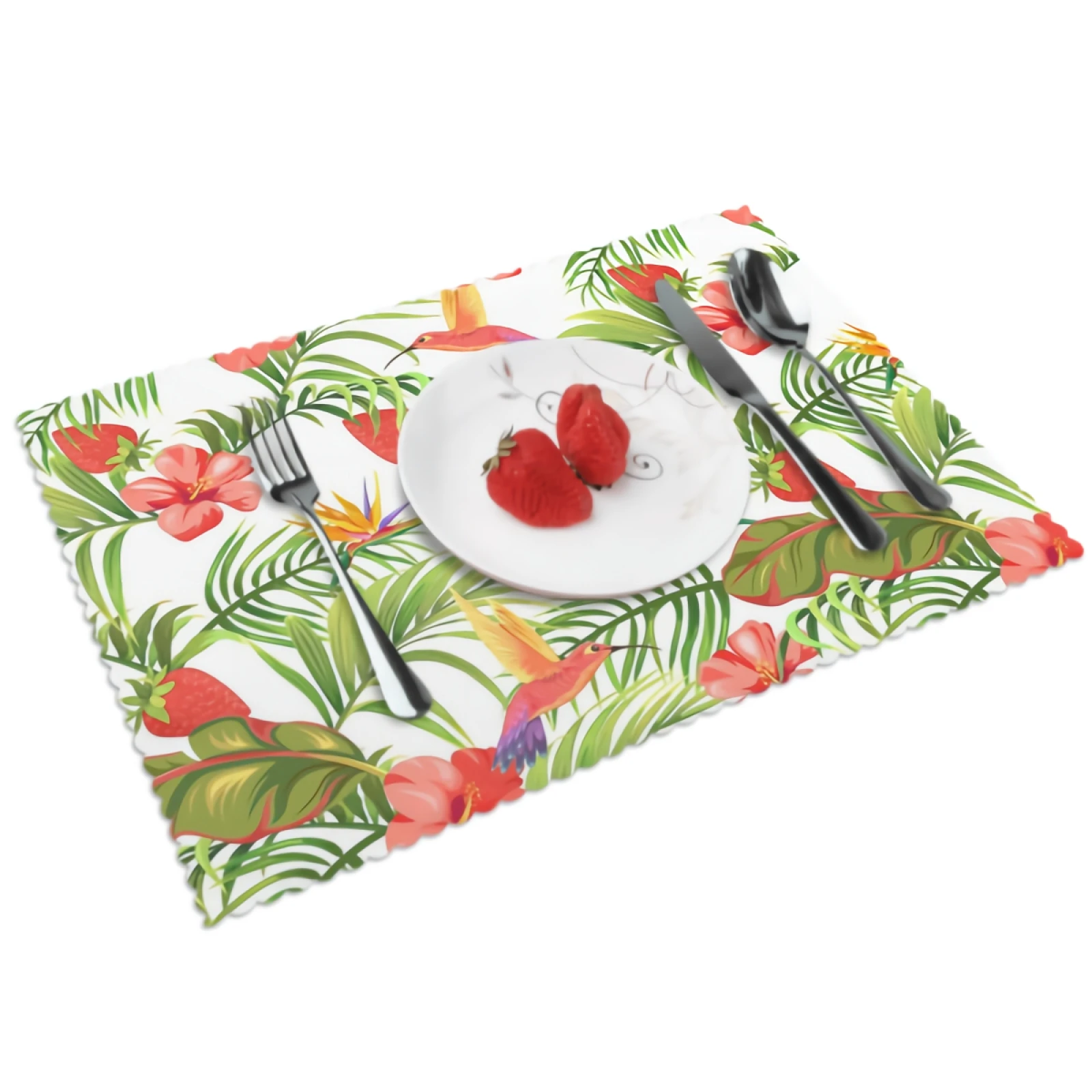 Tropical Placemats Sunmmer Flowers Palm Leaves Hummingbirds Placemat Set of 4 Heat-Resisting Non Slip Table Mats
Tropical Placemats Sunmmer Flowers Palm Leaves Hummingbirds Placemat Set of 4 Heat-Resisting Non Slip Table Mats