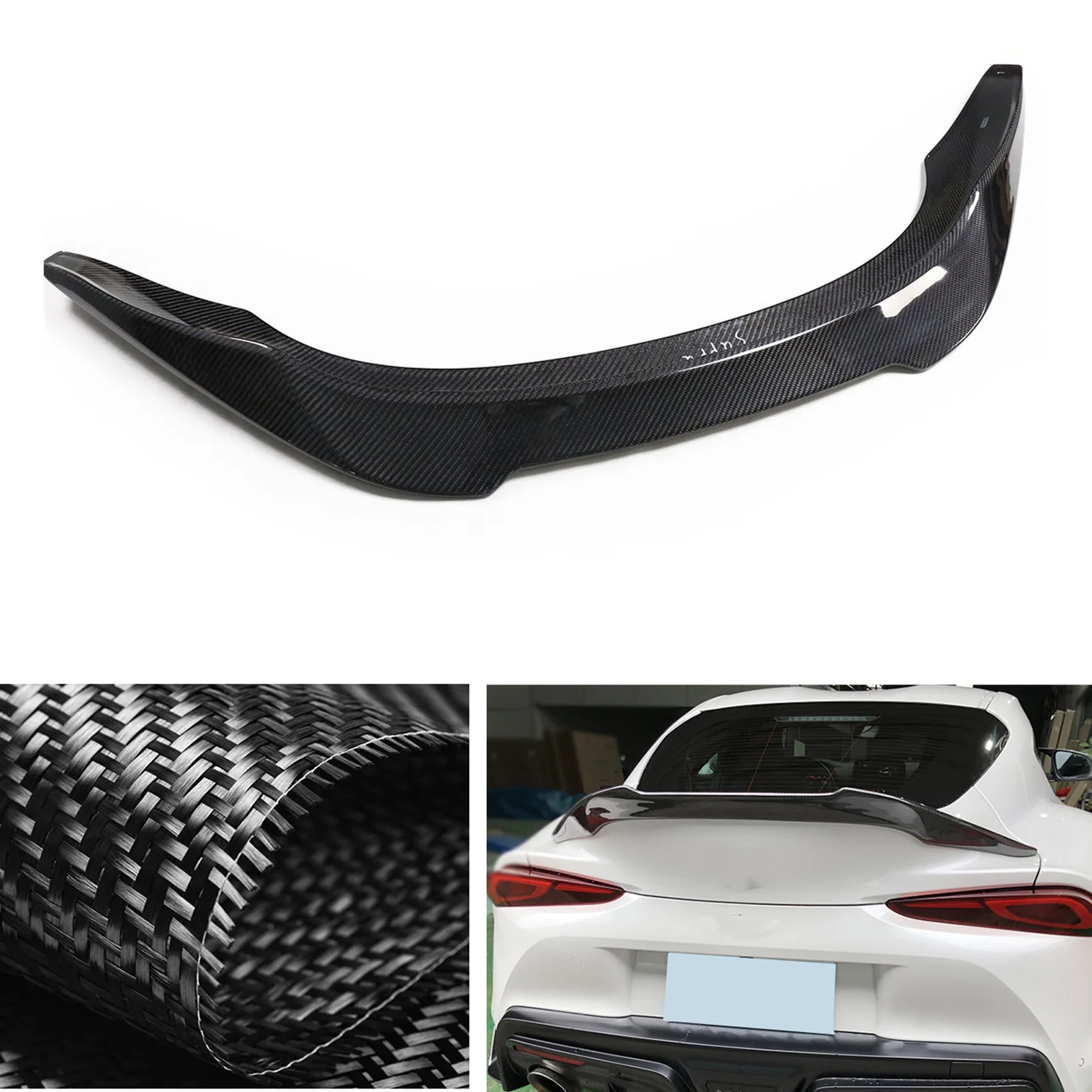 

V Style Rear Spoiler Wing For Toyota GR Supra A90 A91 2018-2021 Carbon Fiber Car Body Kit Trunk Lid Splitter Decklid Lip Trim
