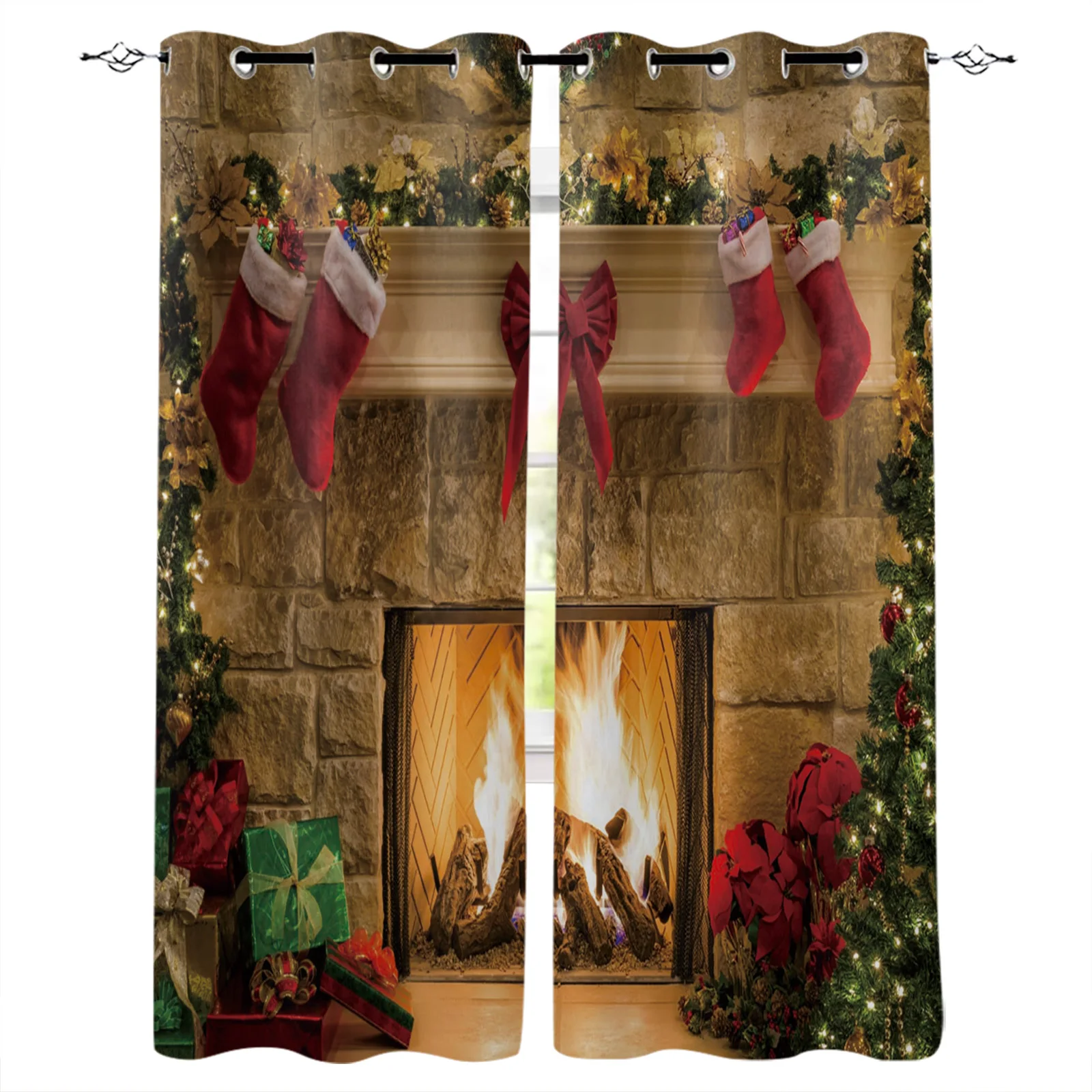 Merry Christmas Fireplace Christmas Gift Socks Curtains For Living Room Kids Bedroom Window Curtain Drapes Door Curtains Decor
Merry Christmas Fireplace Christmas Gift Socks Curtains For Living Room Kids Bedroom Window Curtain Drapes Door Curtains Decor