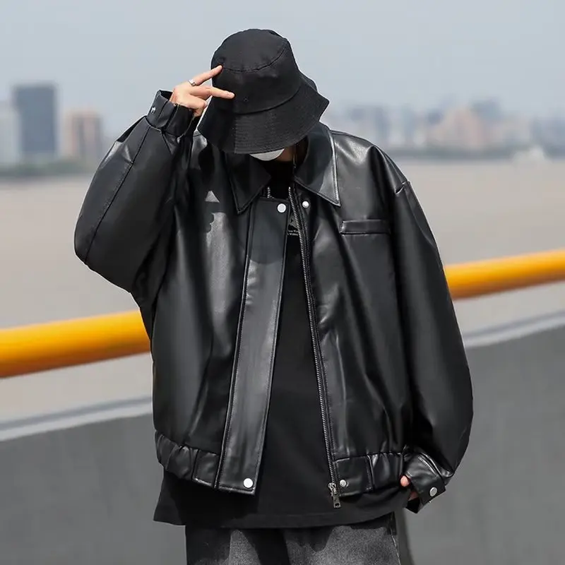 Men's Fashion Handsome Cool Faux Leather PU Jacket Students Casual Loose Outwear Coat Clothing
Men's Fashion Handsome Cool Faux Leather PU Jacket Students Casual Loose Outwear Coat Clothing