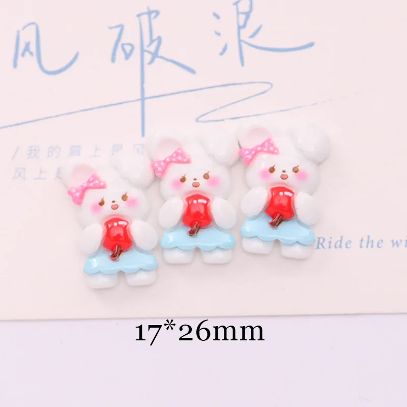 10 шт. новый милый бантик с мультяшным животным, белый кролик, маленький медвежонок, смоляный альбом для вырезок, ювелирные изделия своими руками, шпилька, аксессуары, украшение A96