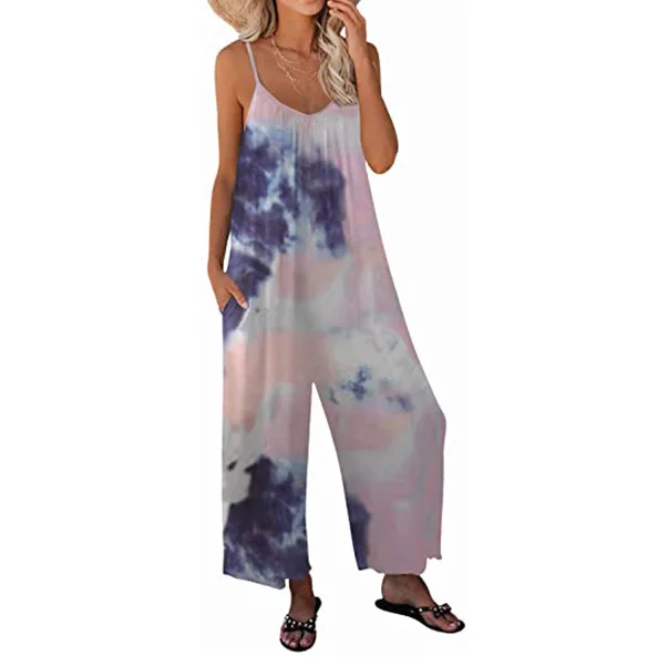 Women's High Waist Wide Leg Pants Summer New Camisole Jumpsuit Print Tie Dye Pants Women
Women's High Waist Wide Leg Pants Summer New Camisole Jumpsuit Print Tie Dye Pants Women