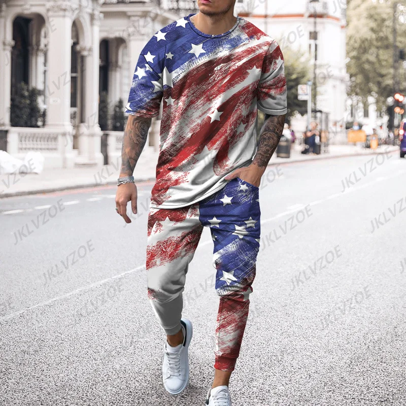 Men's 3D Printed Trend Retro Short-Sleeved T-shirt + Trousers Casual Breathable 2 Piece Sets Sport tshirts Joogers Men Tracksuit
Men's 3D Printed Trend Retro Short-Sleeved T-shirt + Trousers Casual Breathable 2 Piece Sets Sport tshirts Joogers Men Tracksuit