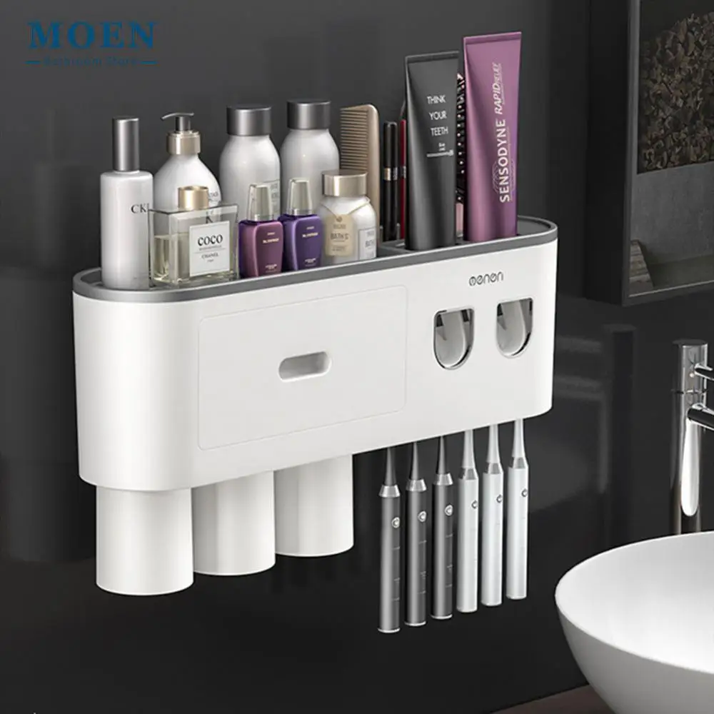 Magnetic Wall Suction Toothbrush Holder Inverted Drain Toothbrush Dispenser Automatic Toothpaste Squeezer Bathroom Accessories
Magnetic Wall Suction Toothbrush Holder Inverted Drain Toothbrush Dispenser Automatic Toothpaste Squeezer Bathroom Accessories