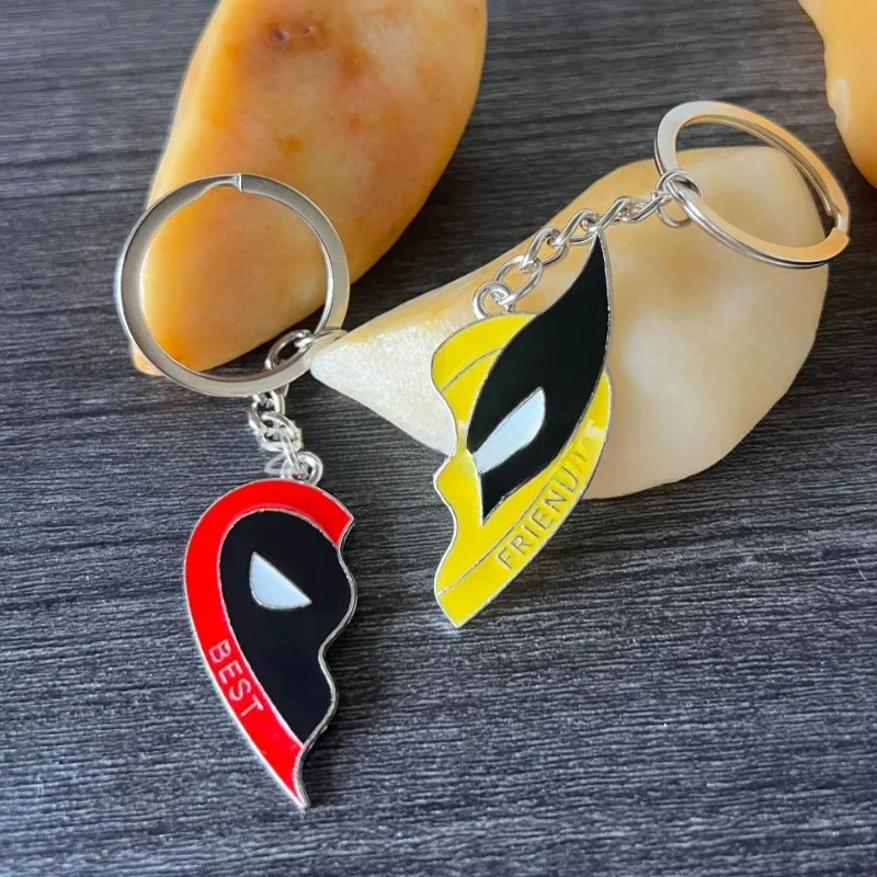 Брелок Marvel Deadpool Wolverine модный мультяшный аниме кольцо для ключей школьное