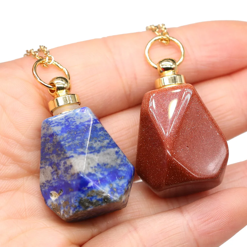5 pcs Polygonal Pendant Natural Semi precious Stone Yurquoise Malachite Perfume Bottle Essential Oil Fragrance Diffuser Pendant
5 pcs Polygonal Pendant Natural Semi precious Stone Yurquoise Malachite Perfume Bottle Essential Oil Fragrance Diffuser Pendant