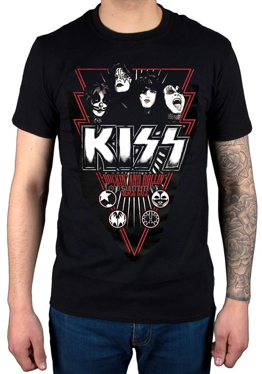 Kiss Rockin And Rollin Since 1973 T-Shirt Band Retro Rock Indie Pop Punk Casual Short Sleeve Men'S Fitness T Shirt- Black
Kiss Rockin And Rollin Since 1973 T-Shirt Band Retro Rock Indie Pop Punk Casual Short Sleeve Men'S Fitness T Shirt- Black